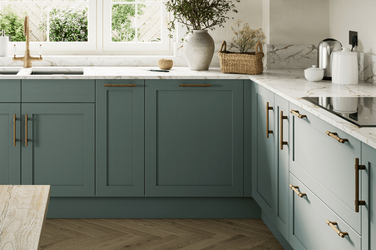 Kitchen with Fishbourne Deep Forest doors