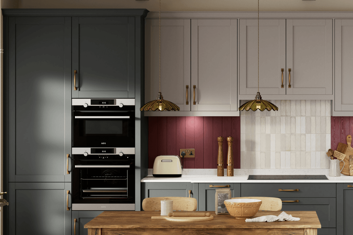 Shaker kitchen with Jefferson Graphite and Cashmere doors