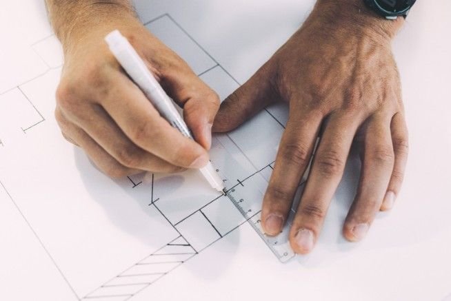 Drawing out measurements on paper