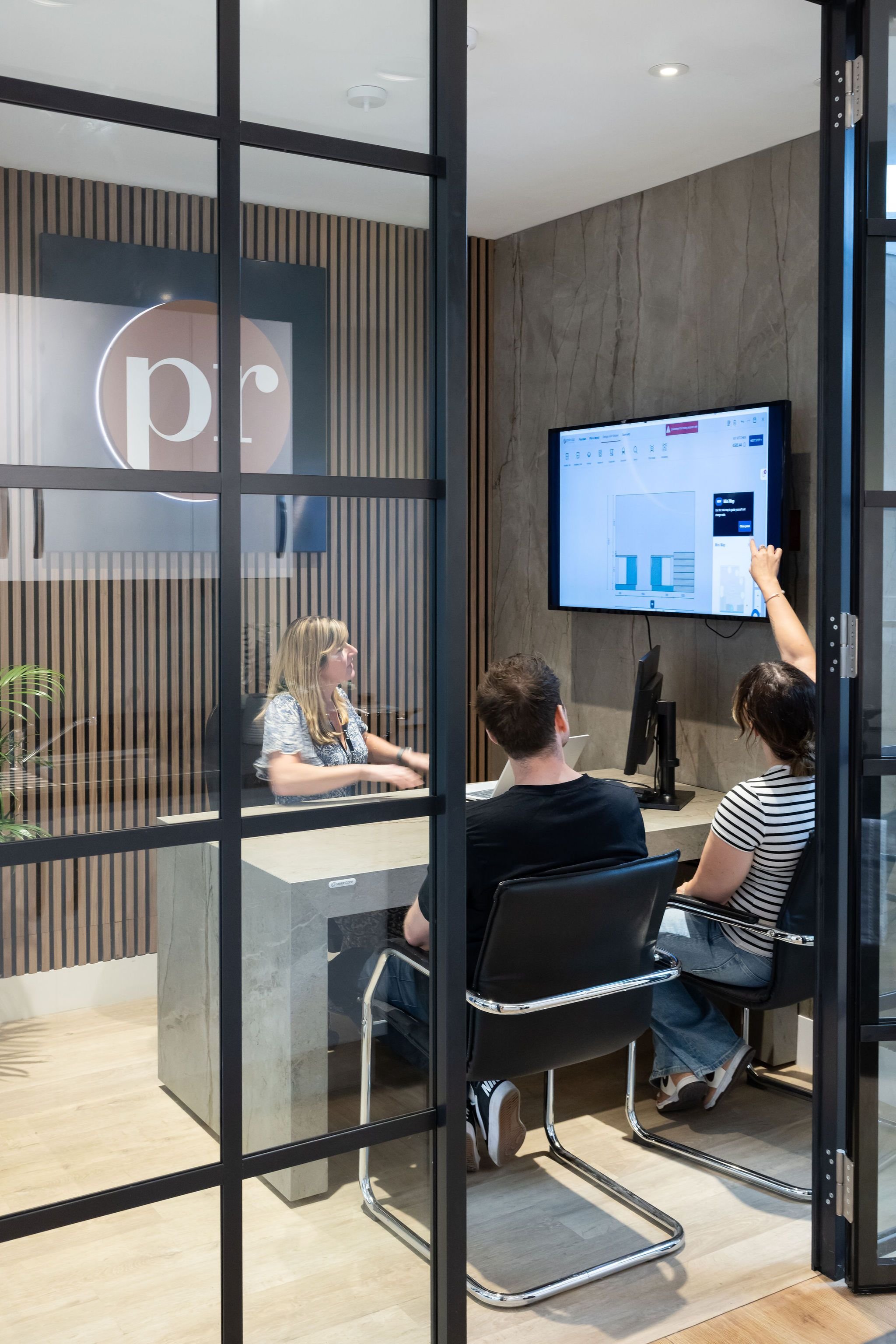 Customers in consultation area