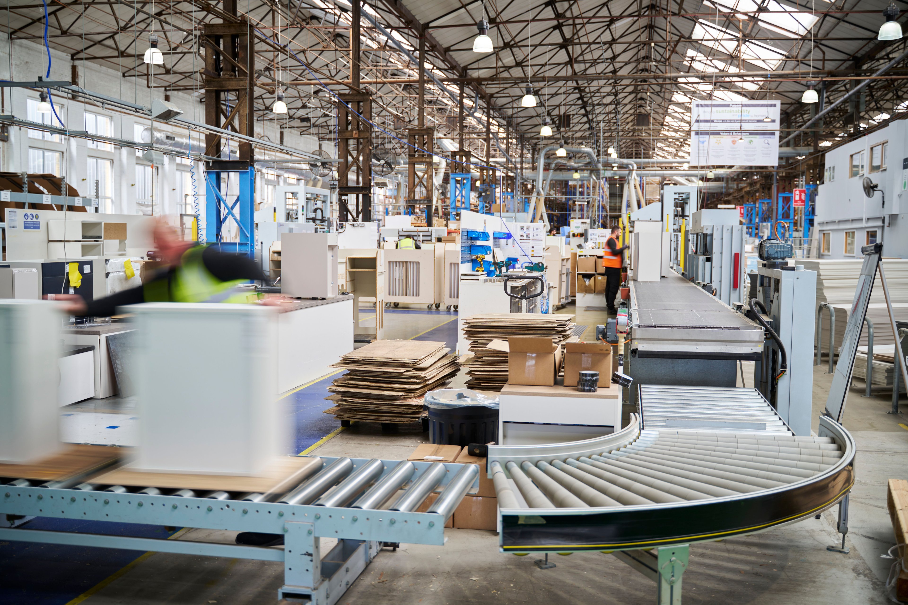 Kitchens being manufactured in the Lancing factory