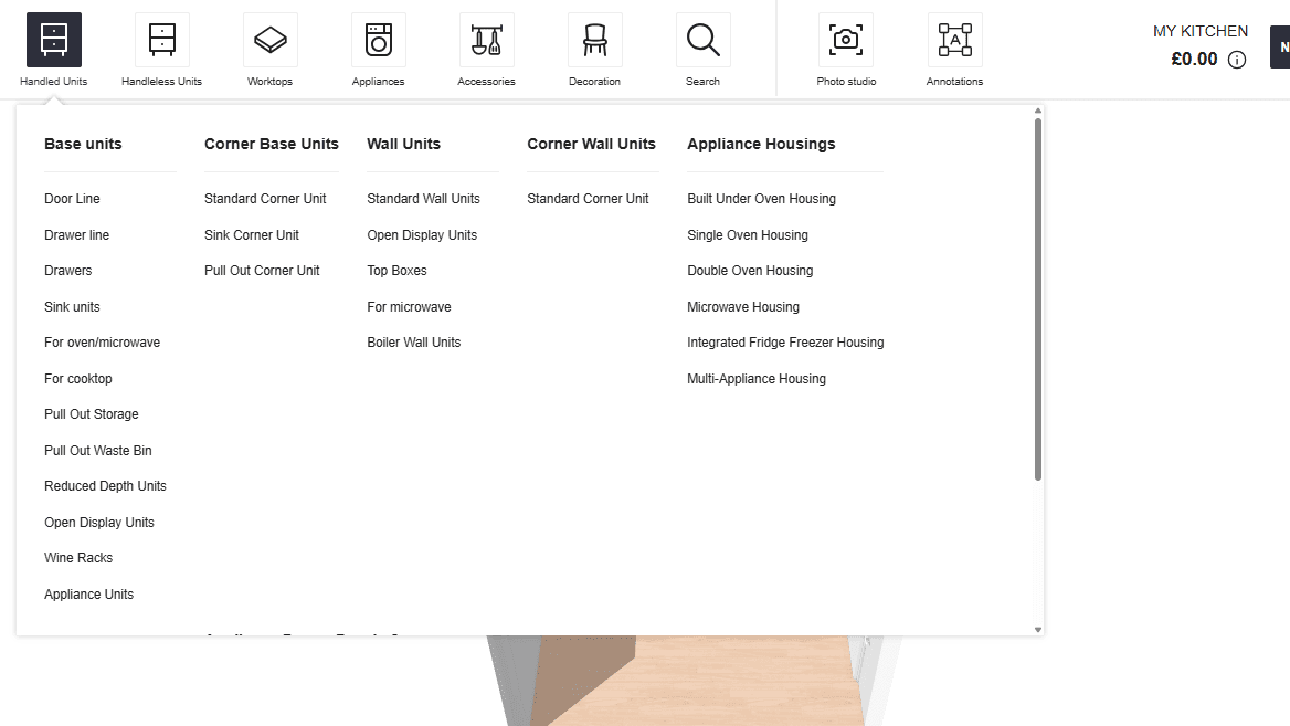 Screenshot of planning tool