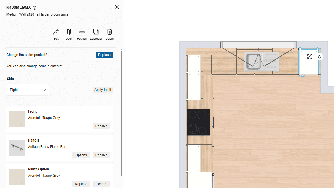 Screenshot of planning tool