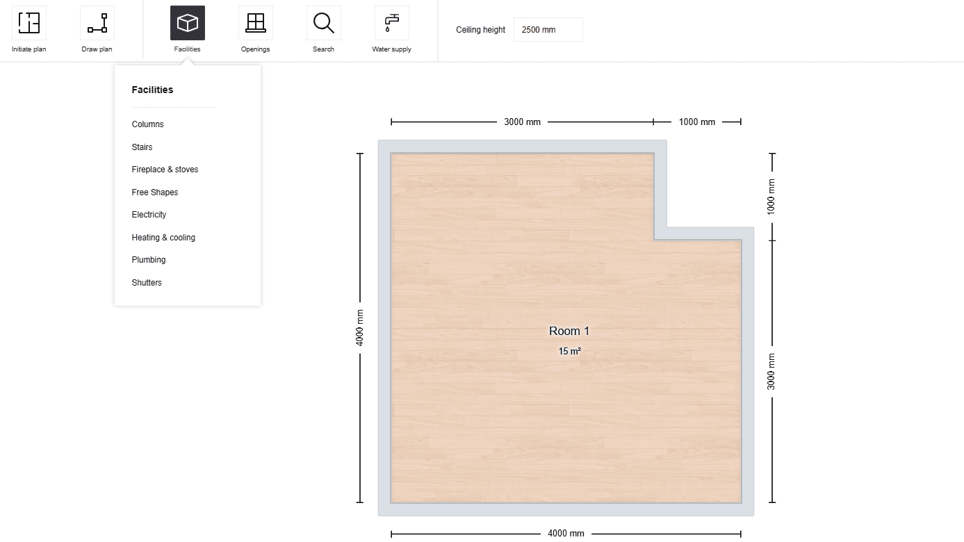 Screenshot of planning tool
