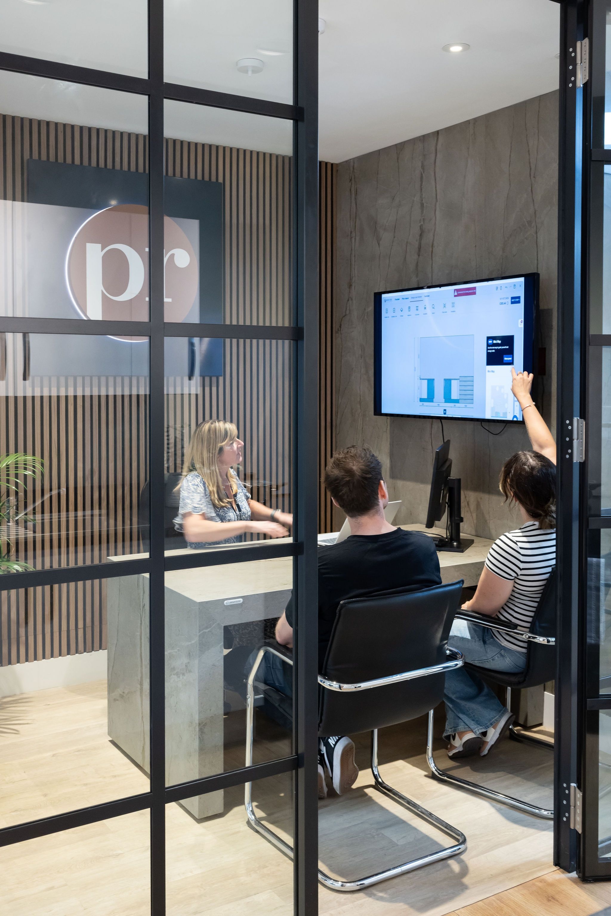 Customers in consultation area