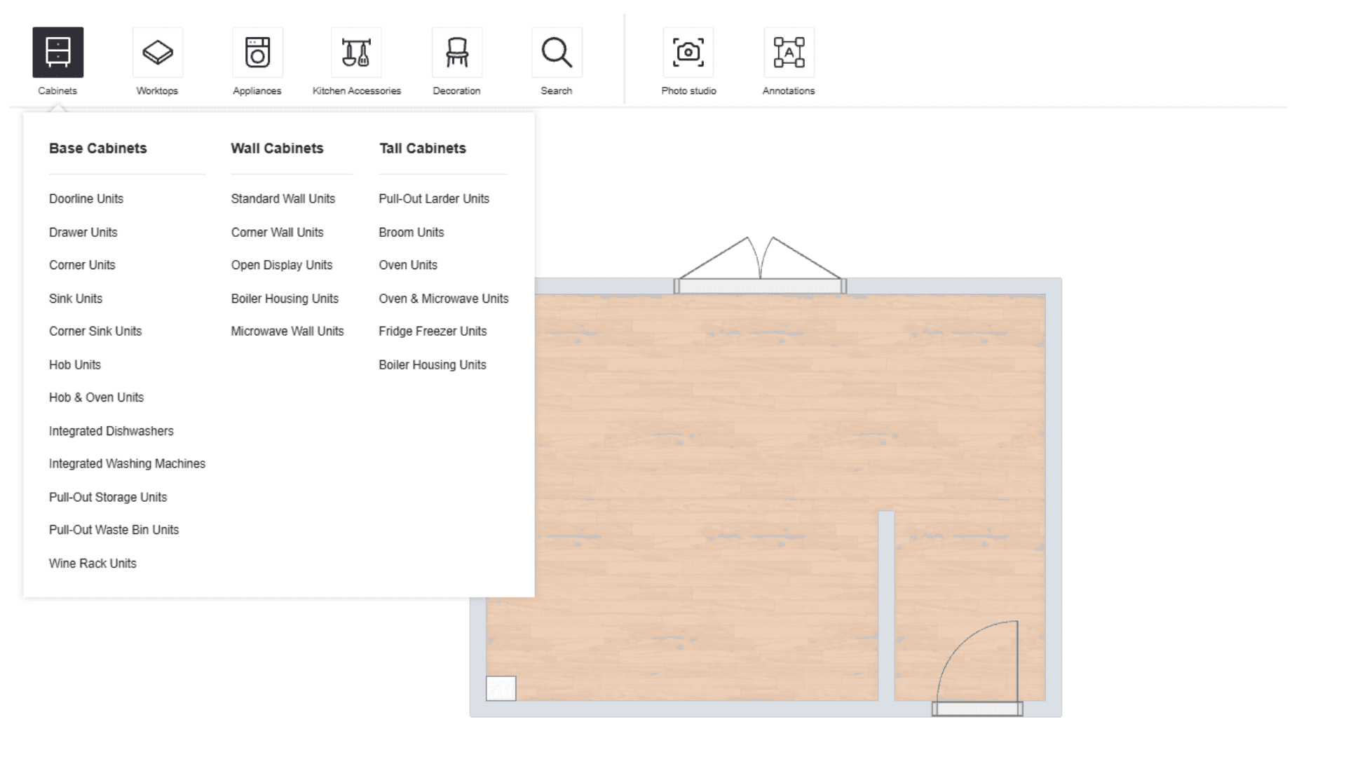 Screenshot of planning tool