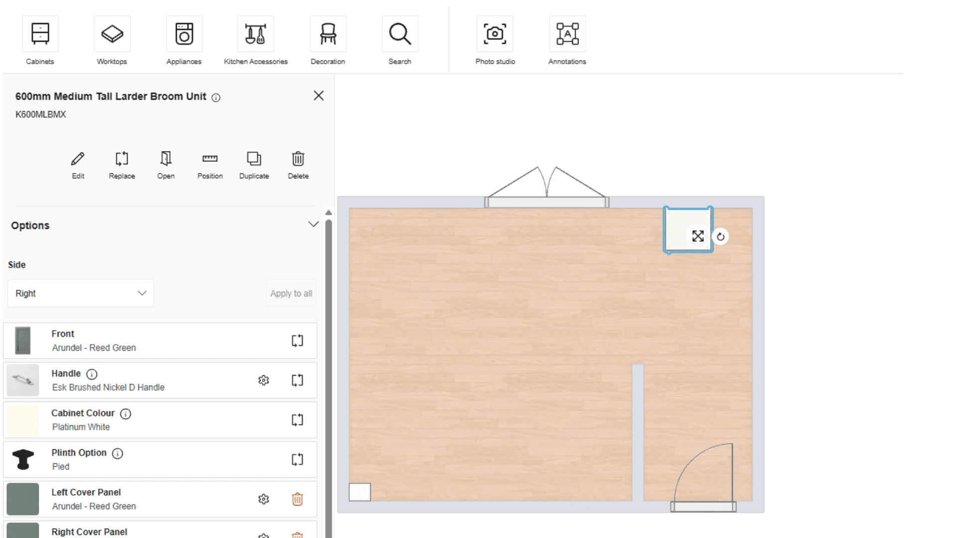 Screenshot of planning tool