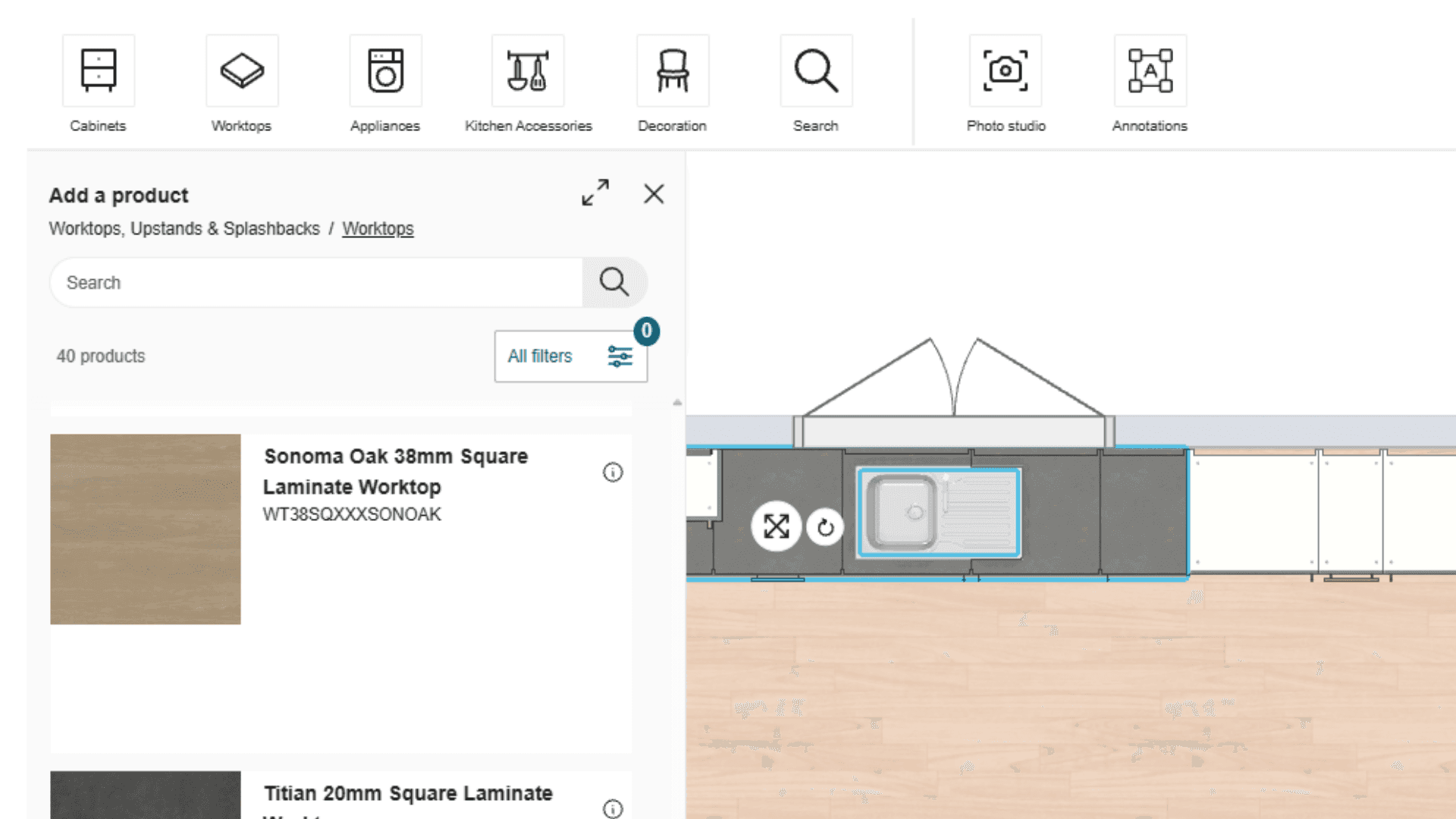 Screenshot of planning tool