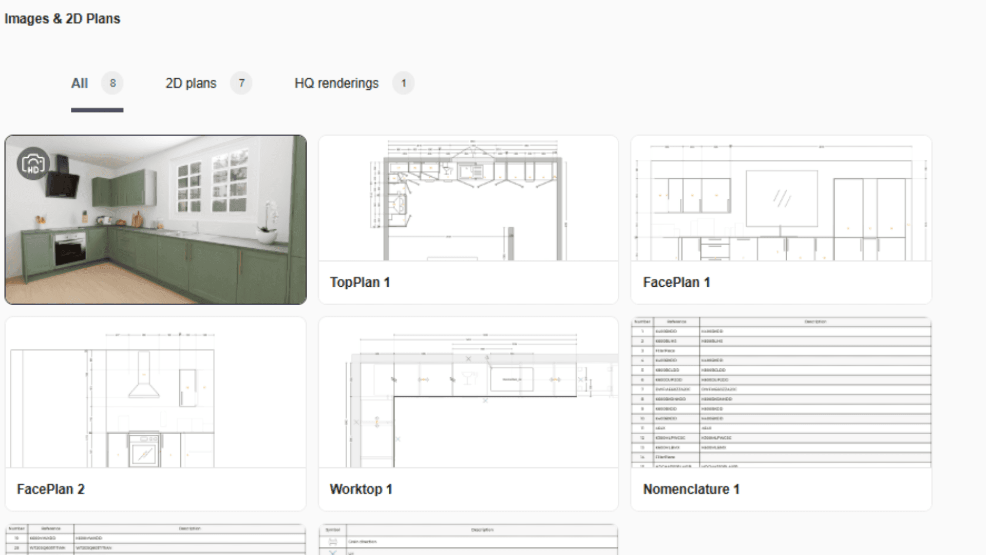 Screenshot of planning tool