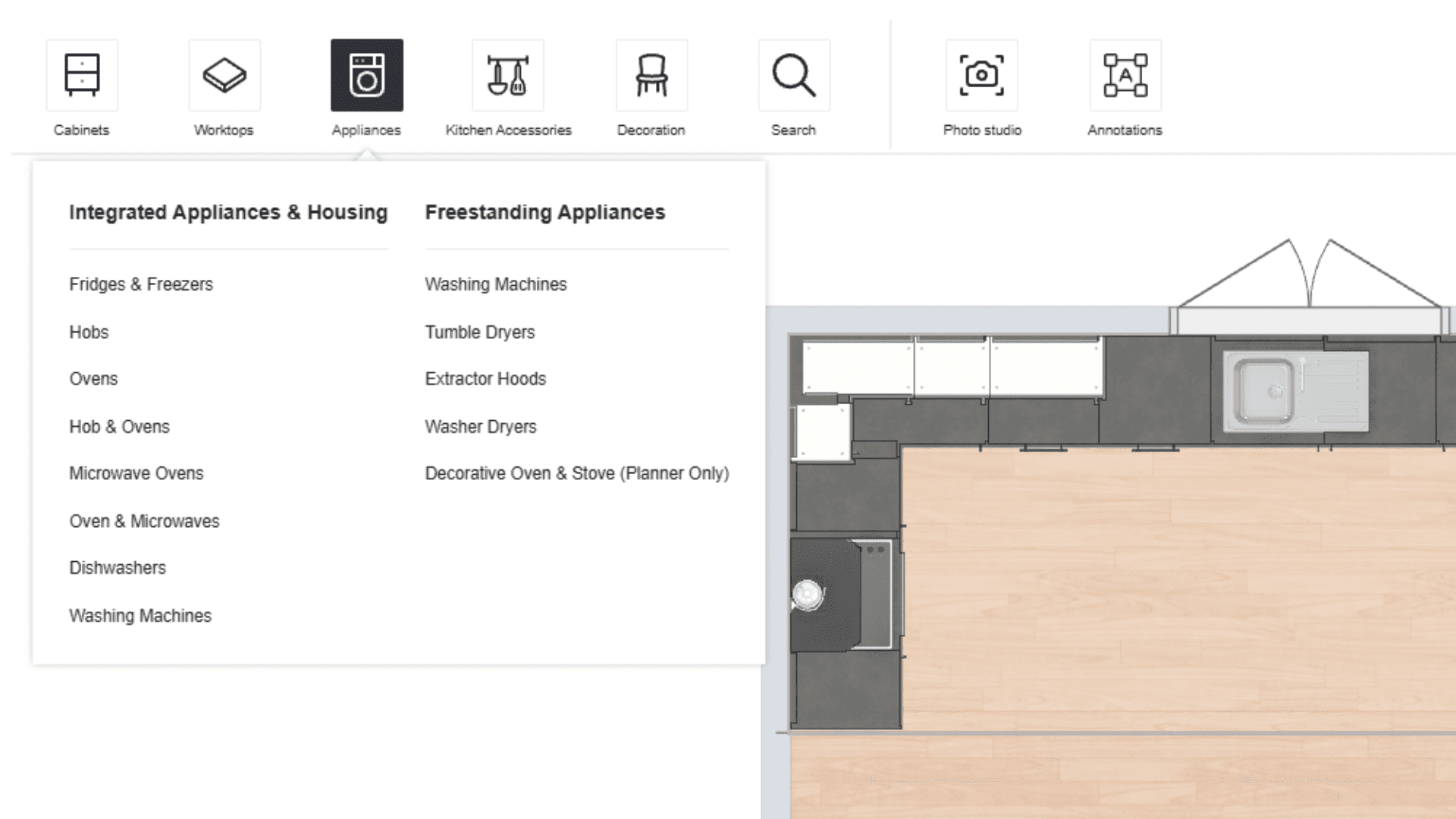 Screenshot of planning tool