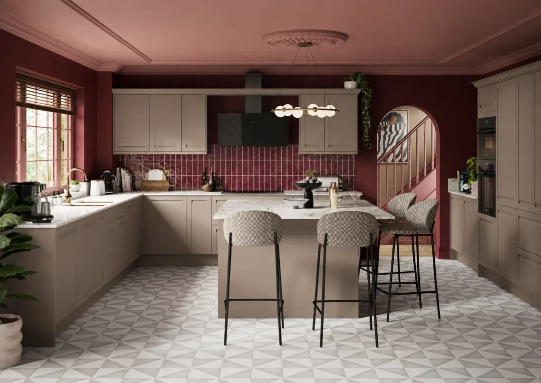 Kitchen with Fontwell Stone Grey shaker doors