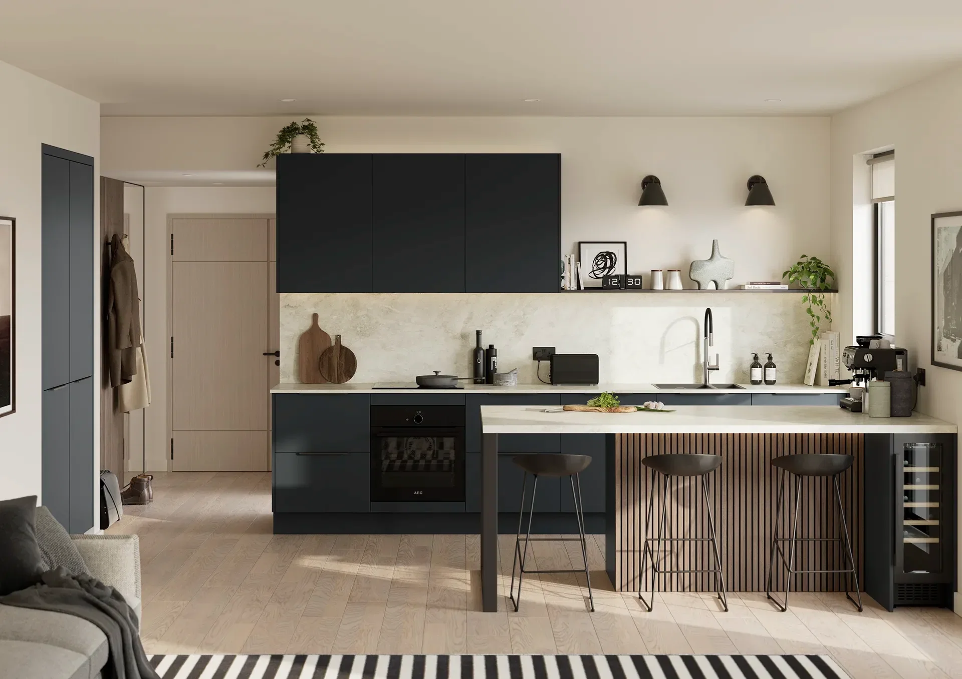 Kitchen with Franklin Indigo Blue doors