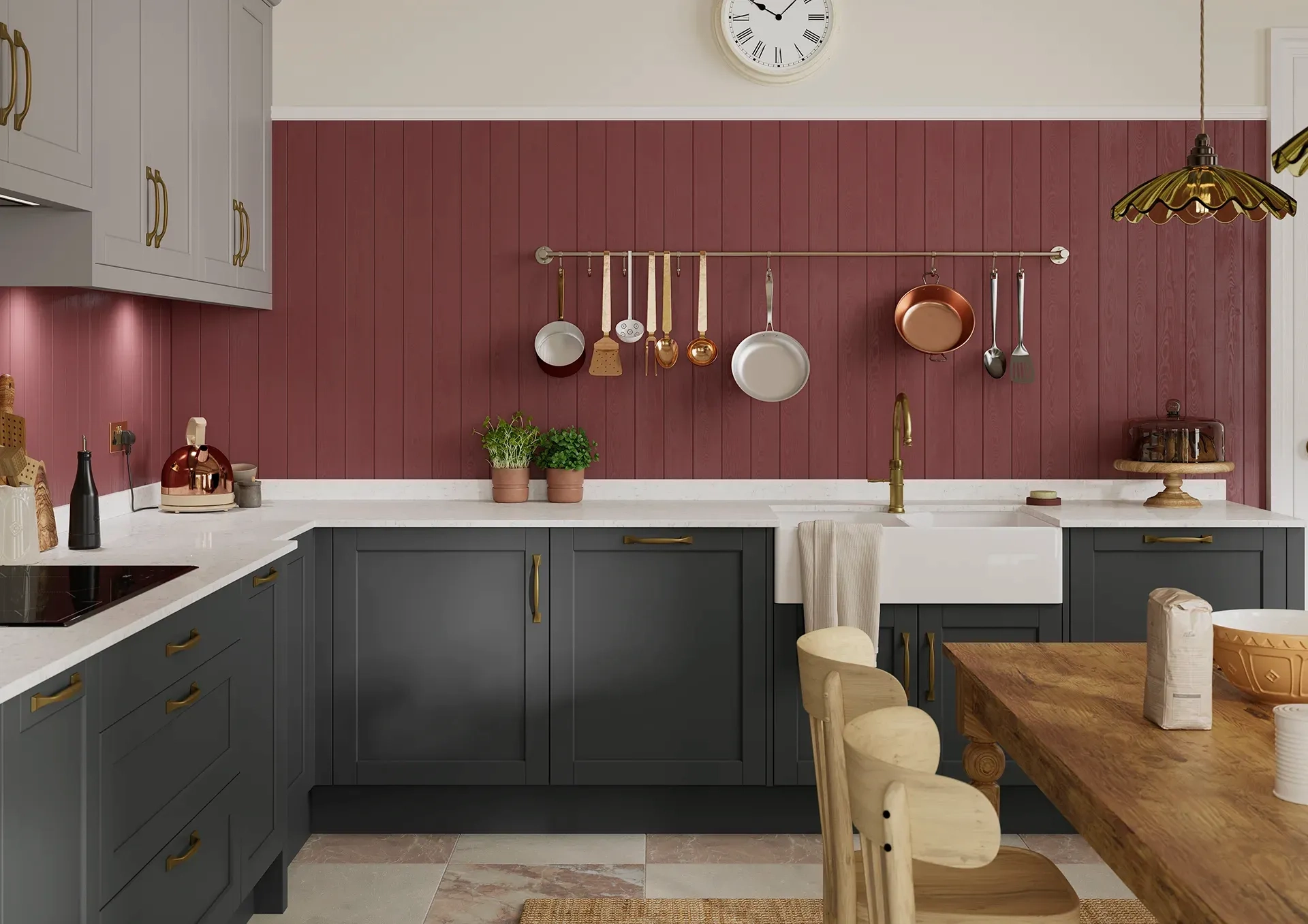 Shaker kitchen with Jefferson Graphite and Cashmere doors