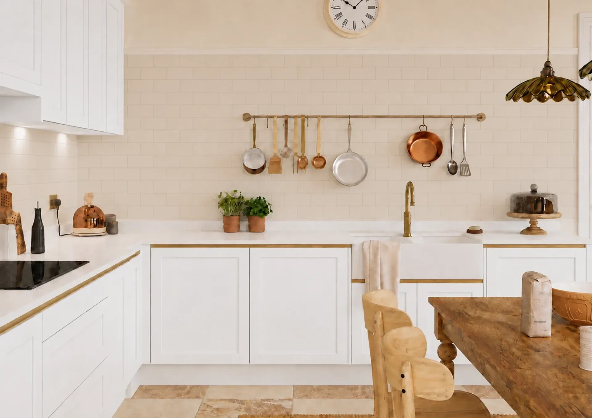 Kitchen with Jefferson Matt White shaker doors