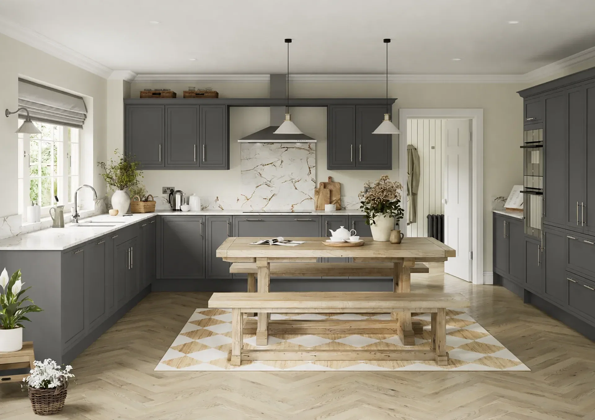 Kitchen with Petworth Graphite shaker doors