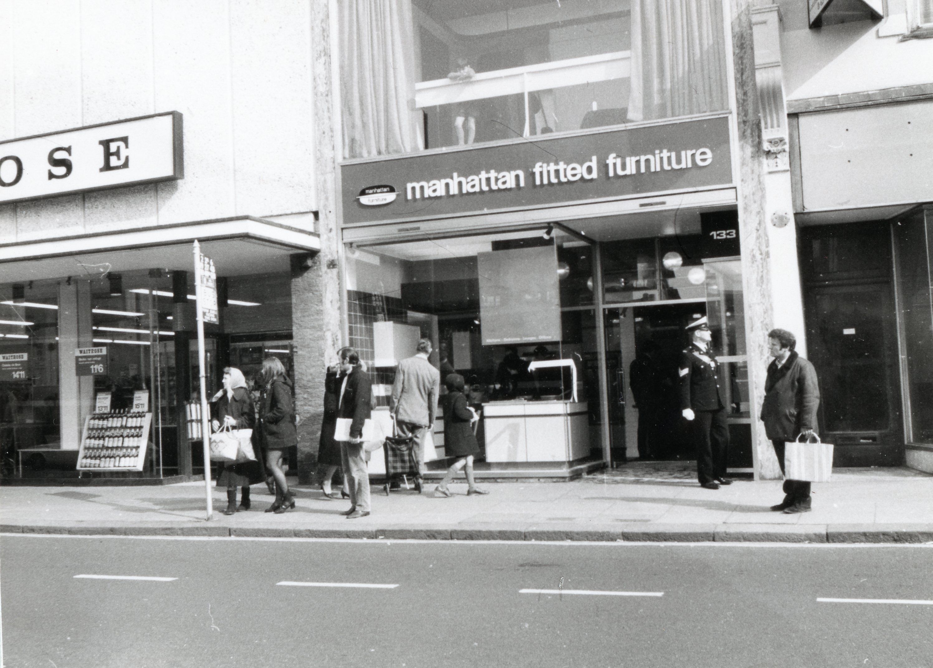 Old Manhattan showroom on busy highstreet