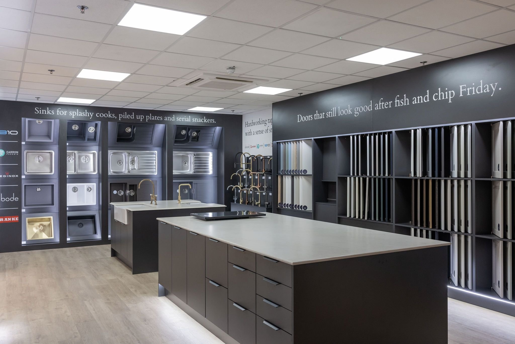 Kitchen showroom samples area