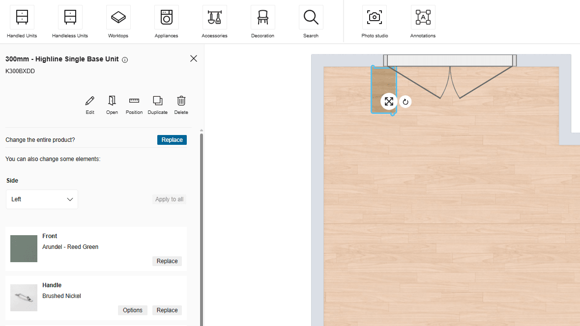 Screenshot of planning tool