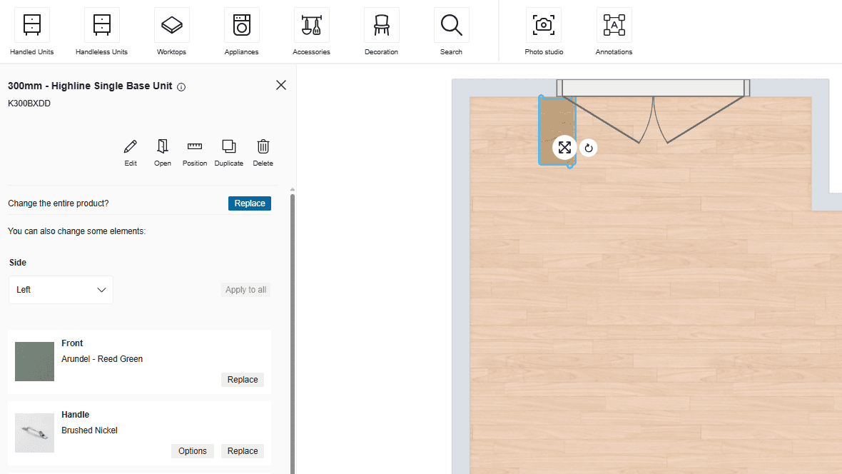 Screenshot of planning tool