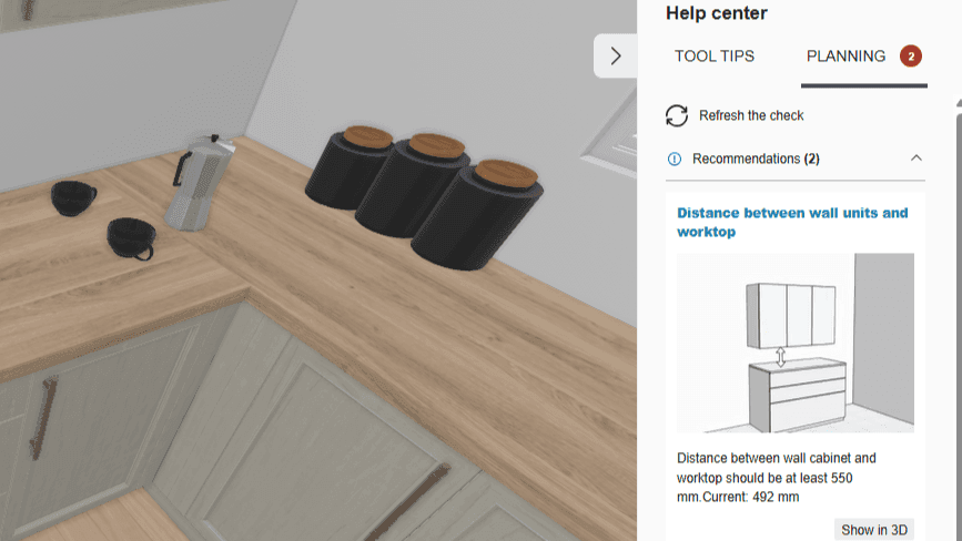 Screenshot of planning tool
