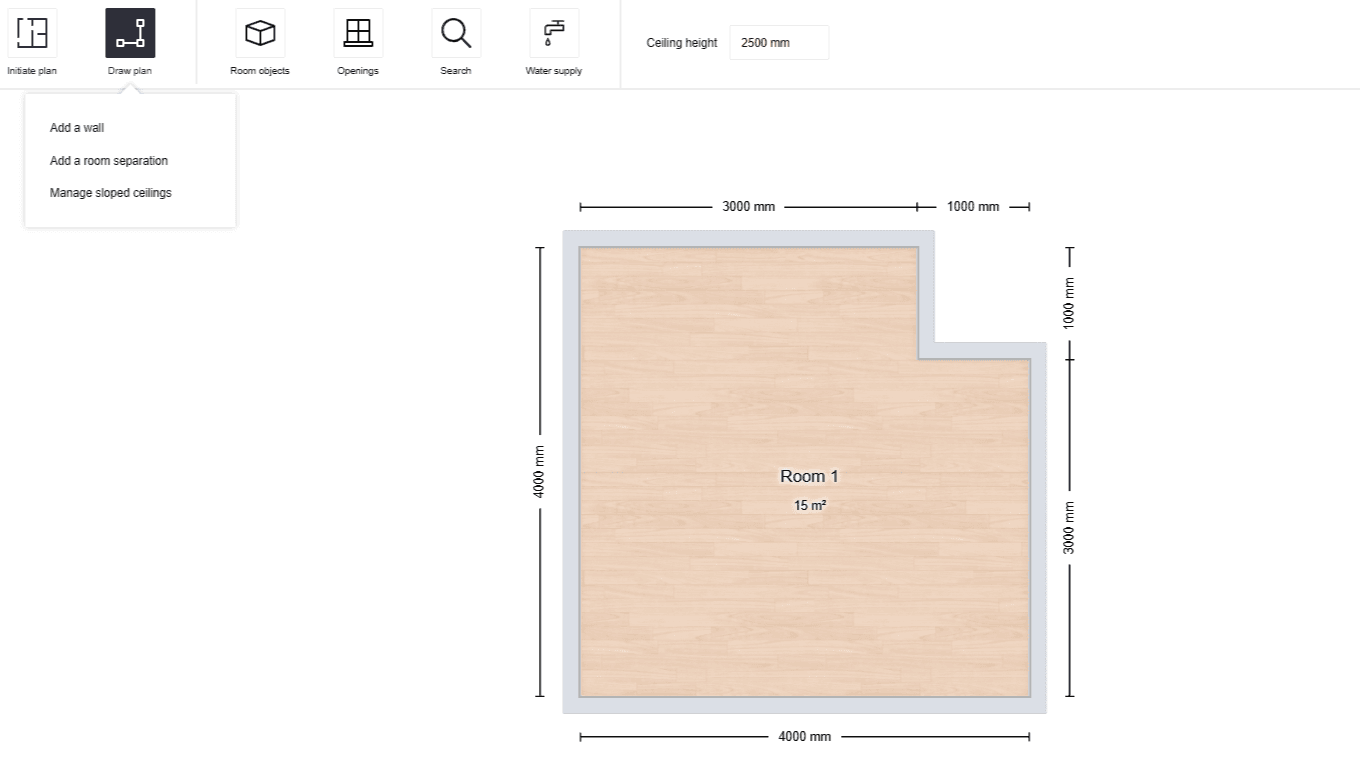 Screenshot of planning tool