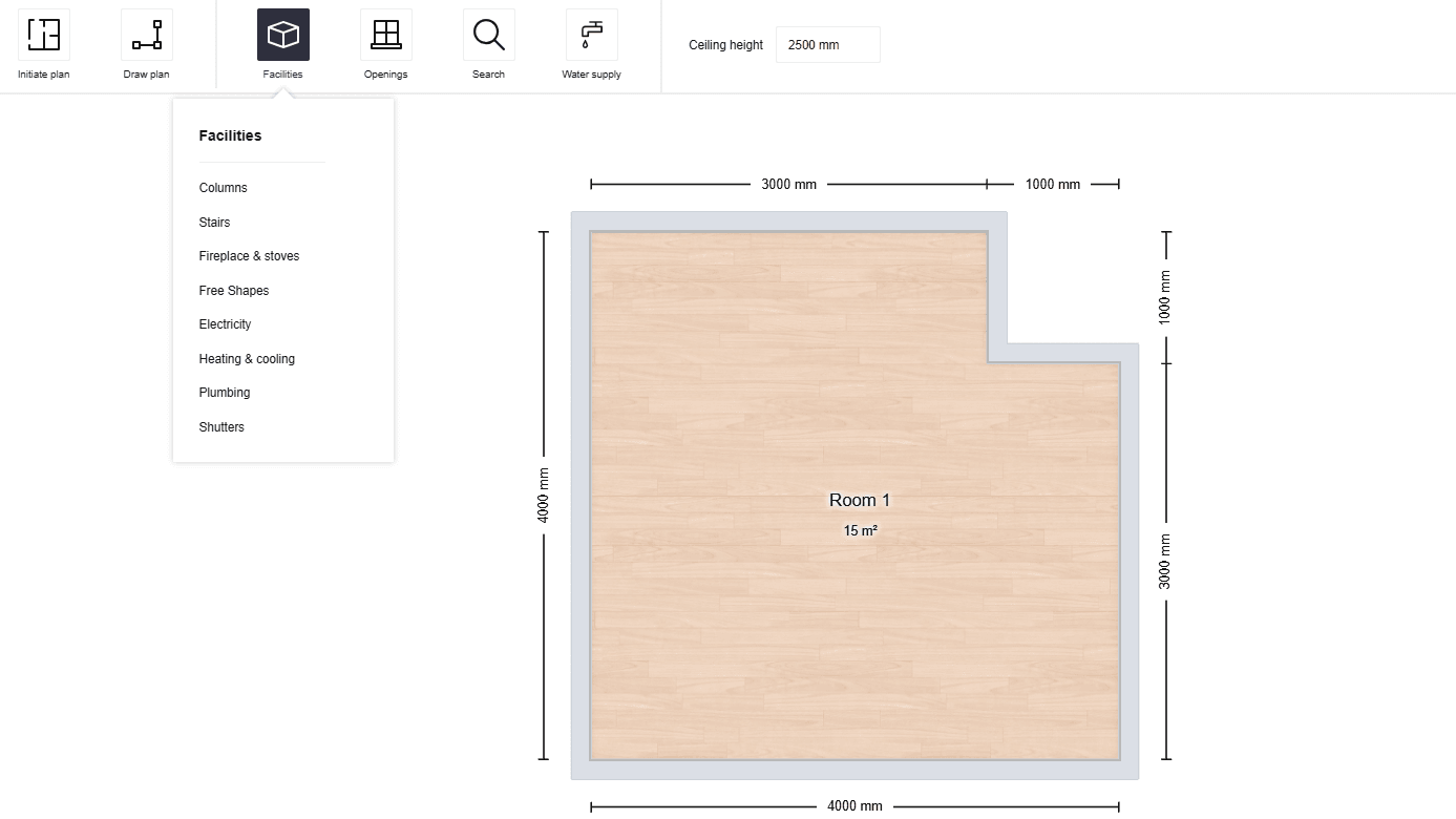 Screenshot of planning tool